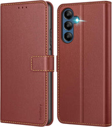 Samsung Galaxy A15 5G Handyhülle Leder Klapphülle Braun