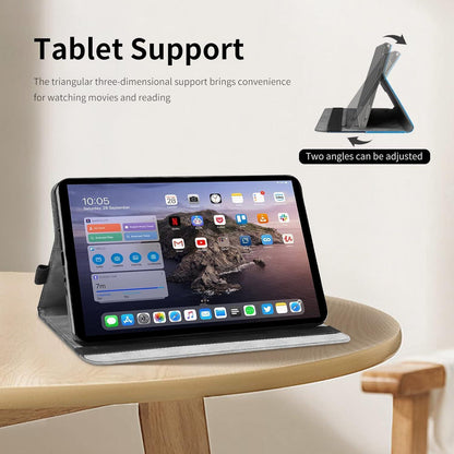 iPad Air 13/Pro 12.9 Hülle Dunkelgrau mit Standfunktion & Geldbörse