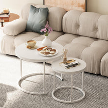 Runde Couchtische Set 2 Beistelltische Metallrahmen