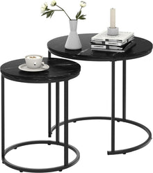 Runde Couchtische Set 2 Beistelltische Metallrahmen 40 cm