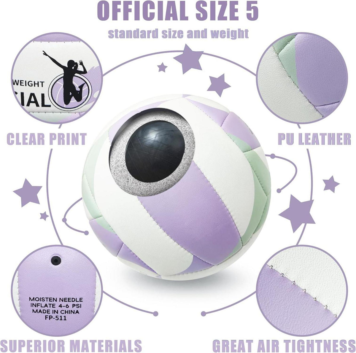Weicher Beachvolleyball Indoor Outdoor Mädchen Geschenk Violett
