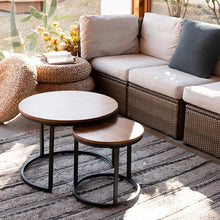 Runde Couchtische 2er-Set Beistelltische Metallrahmen 60 cm