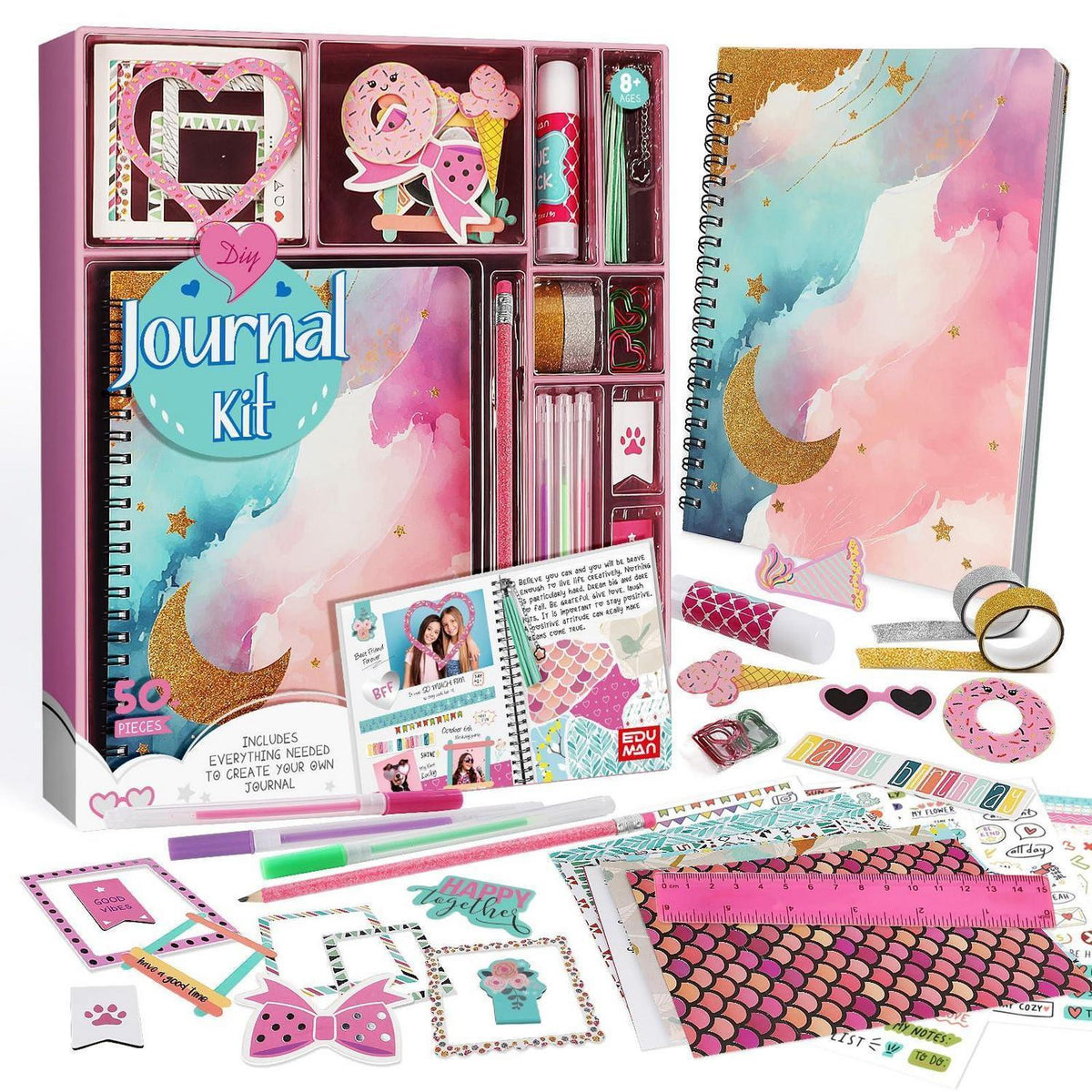 DIY Tagebuch-Set für Mädchen – Kreatives Geschenk 8-12 Jahre