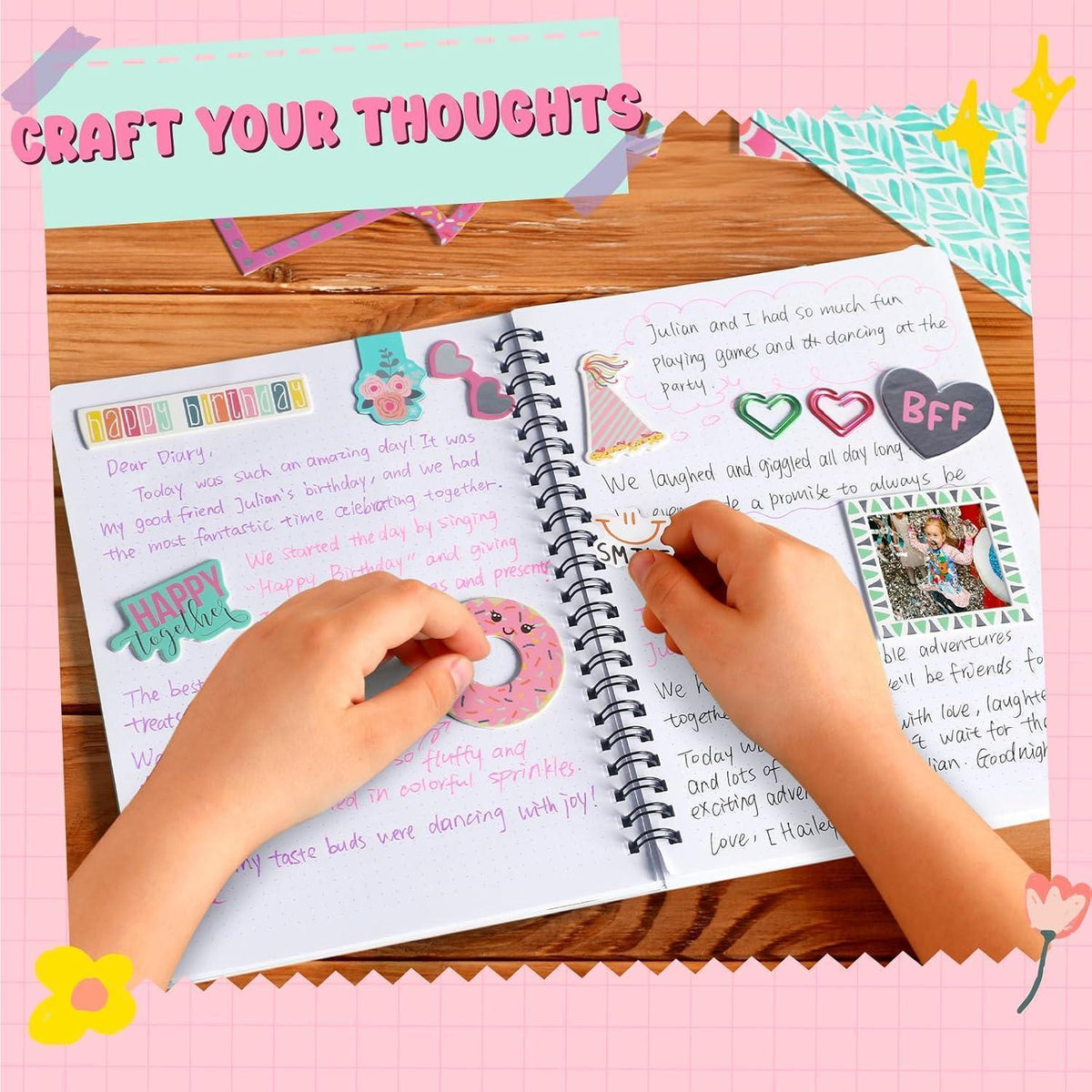 DIY Tagebuch-Set für Mädchen – Kreatives Geschenk 8-12 Jahre
