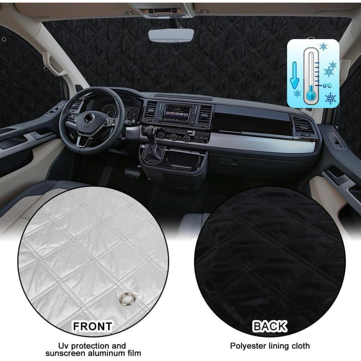 Thermomatte VW T5 T6 Kombi – Sonnenschutz Set 6-teilig