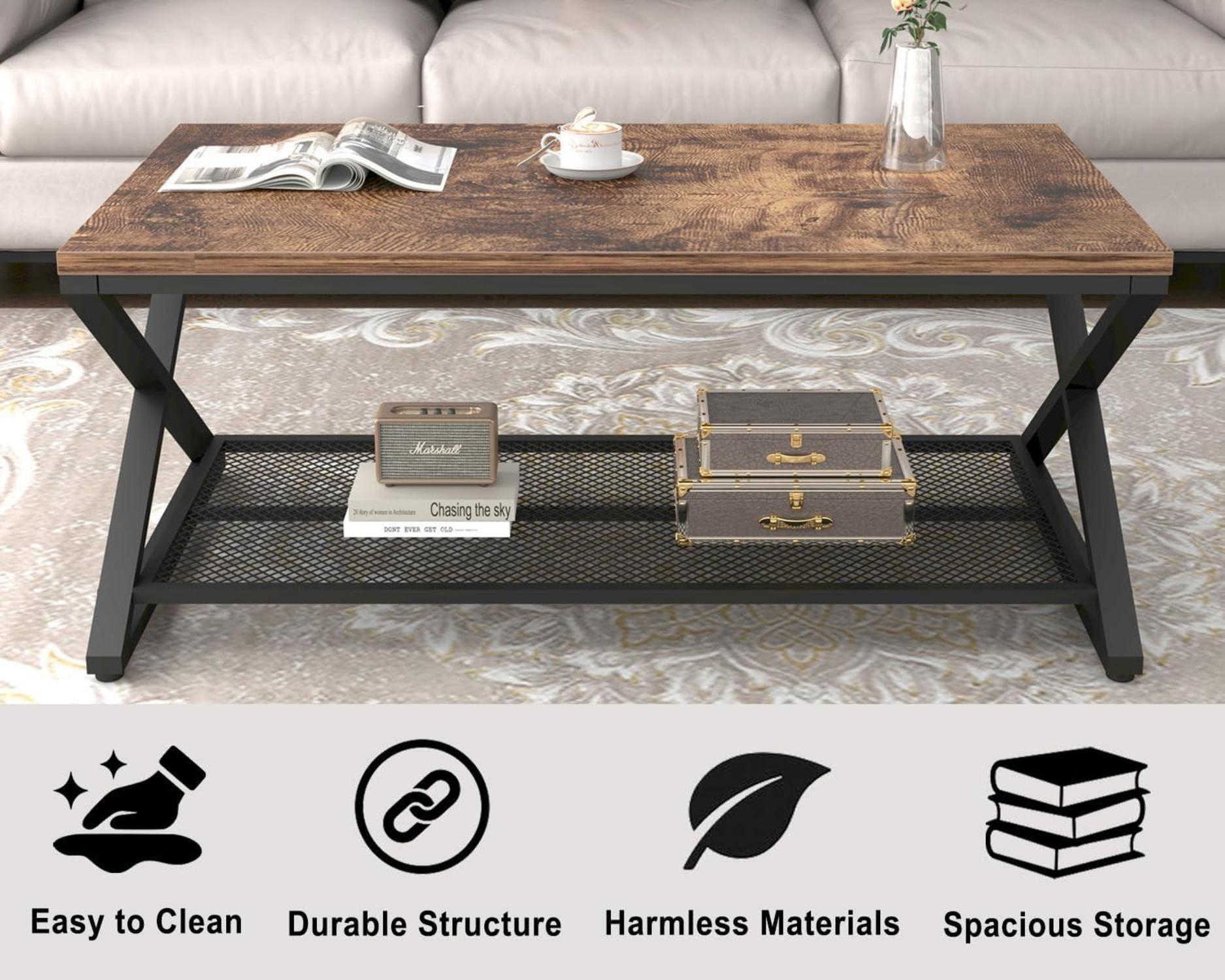 Couchtisch mit Stauraum Vintage Retro Möbel 100x60x45 cm