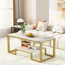 Couchtisch mit 2 Etagen, Mitteltisch, Teetisch 100x48x50