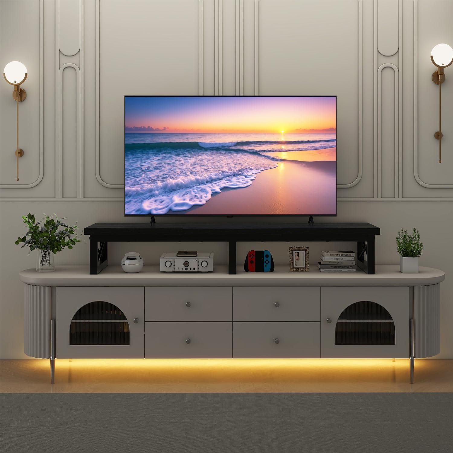 TV-Schrank Tisch 114 cm 2 Lagerung Schwarz Wohnzimmer Esszimmer Schlafzimmer