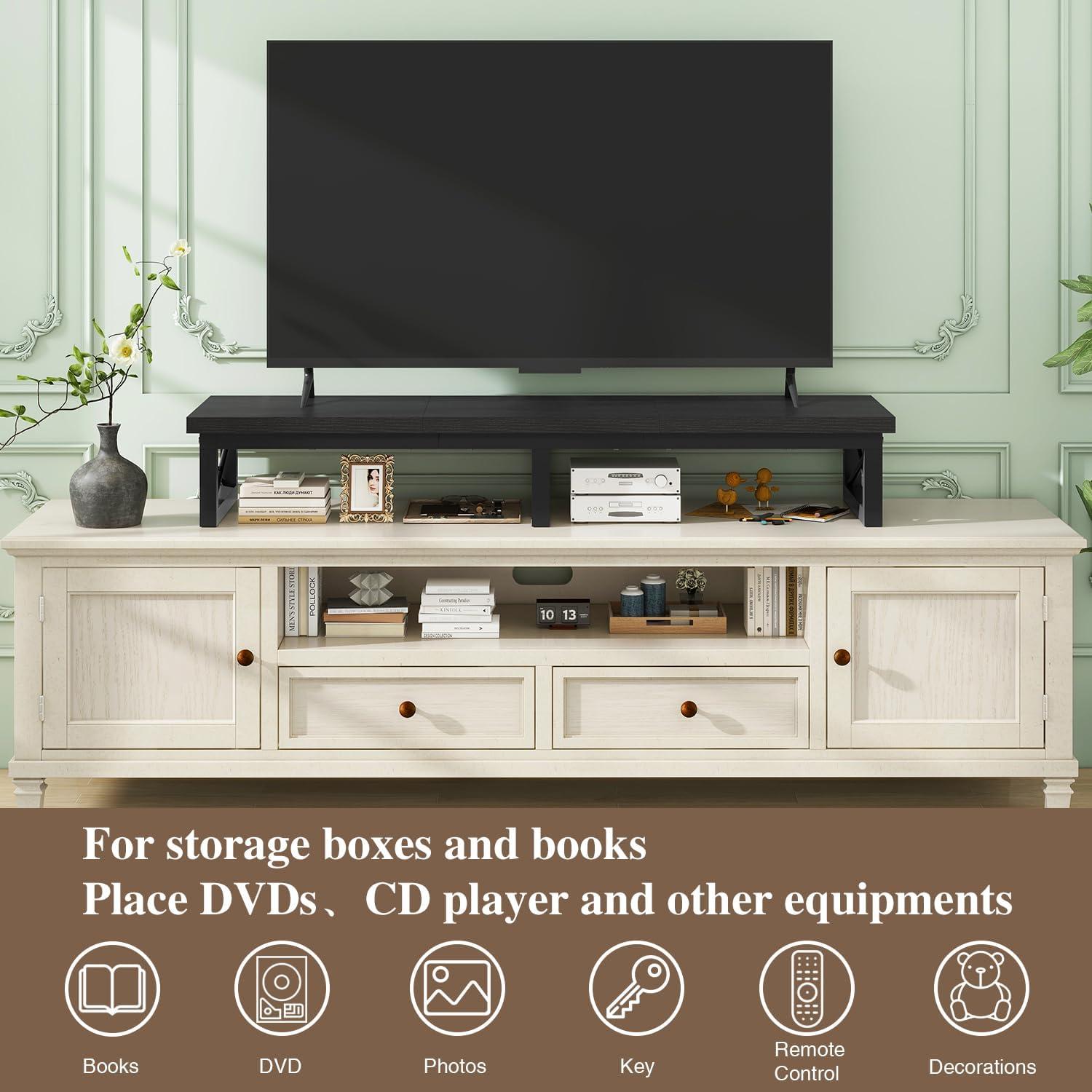 TV-Schrank Tisch 114cm TV-Ständer 2 Lagerung für 60 Zoll Schwarz