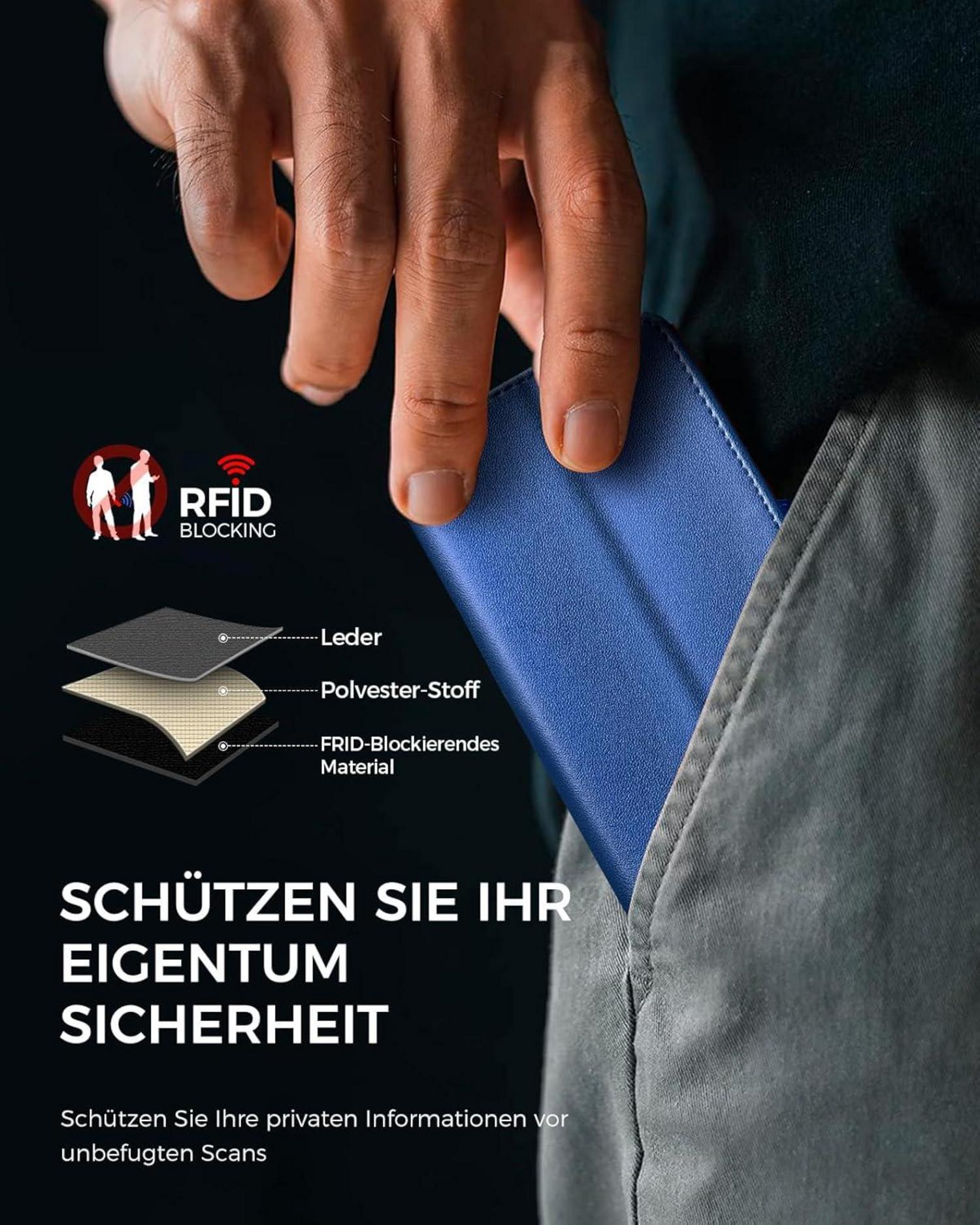Königsblaue Klapphülle für iPhoneSE 2022/SE 2020 - RFID Blocker, Kartenfächer & Standfunktion