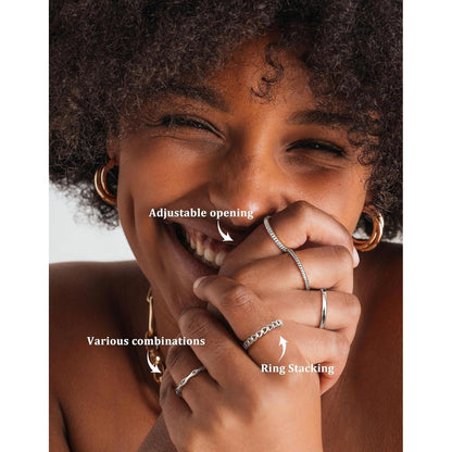5er Set Damen Ringe Gold Verstellbar Minimalistisch Stapelbar