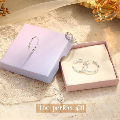 5er Set Damen Ringe Gold Verstellbar Minimalistisch Stapelbar