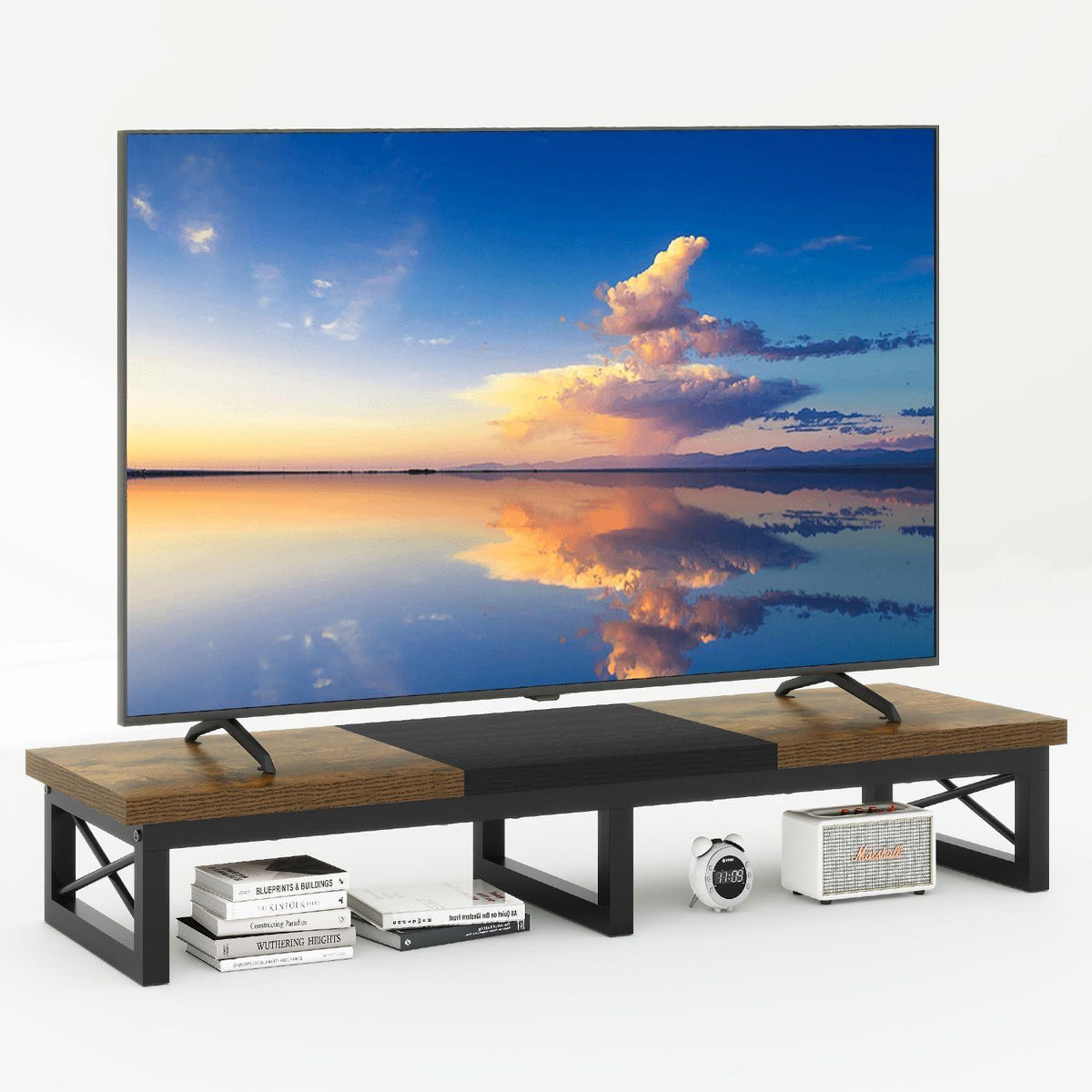 TV-Schrank Tisch 114 cm Braun Fernsehtisch bis 60 Zoll