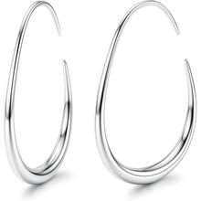 Edelstahl Creolen Damen - 18K Gold/Silber/Roségold Ovale Ohrringe