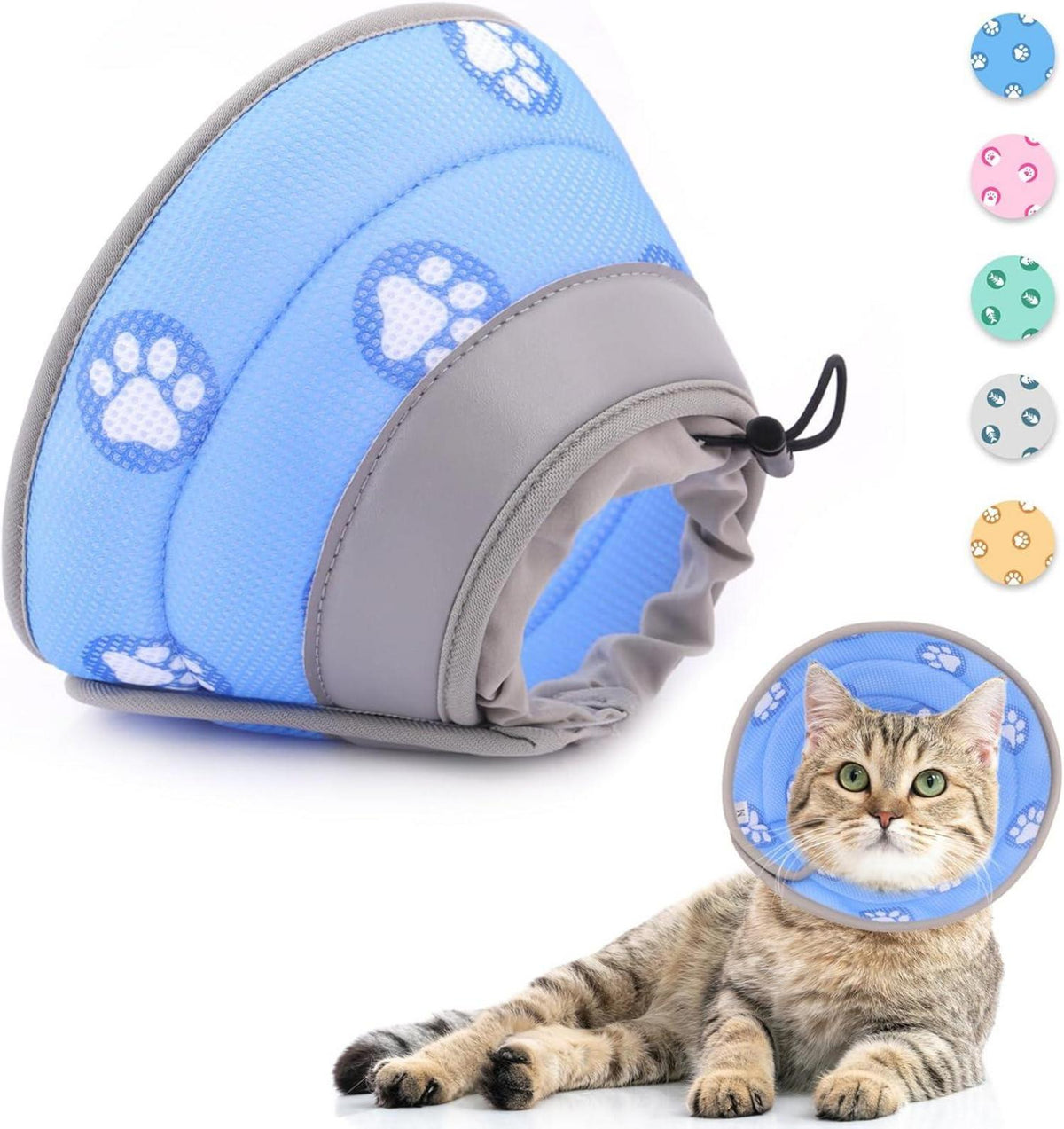 Supet Halskrause Katze verstellbares Halsband nach Operation Blau L