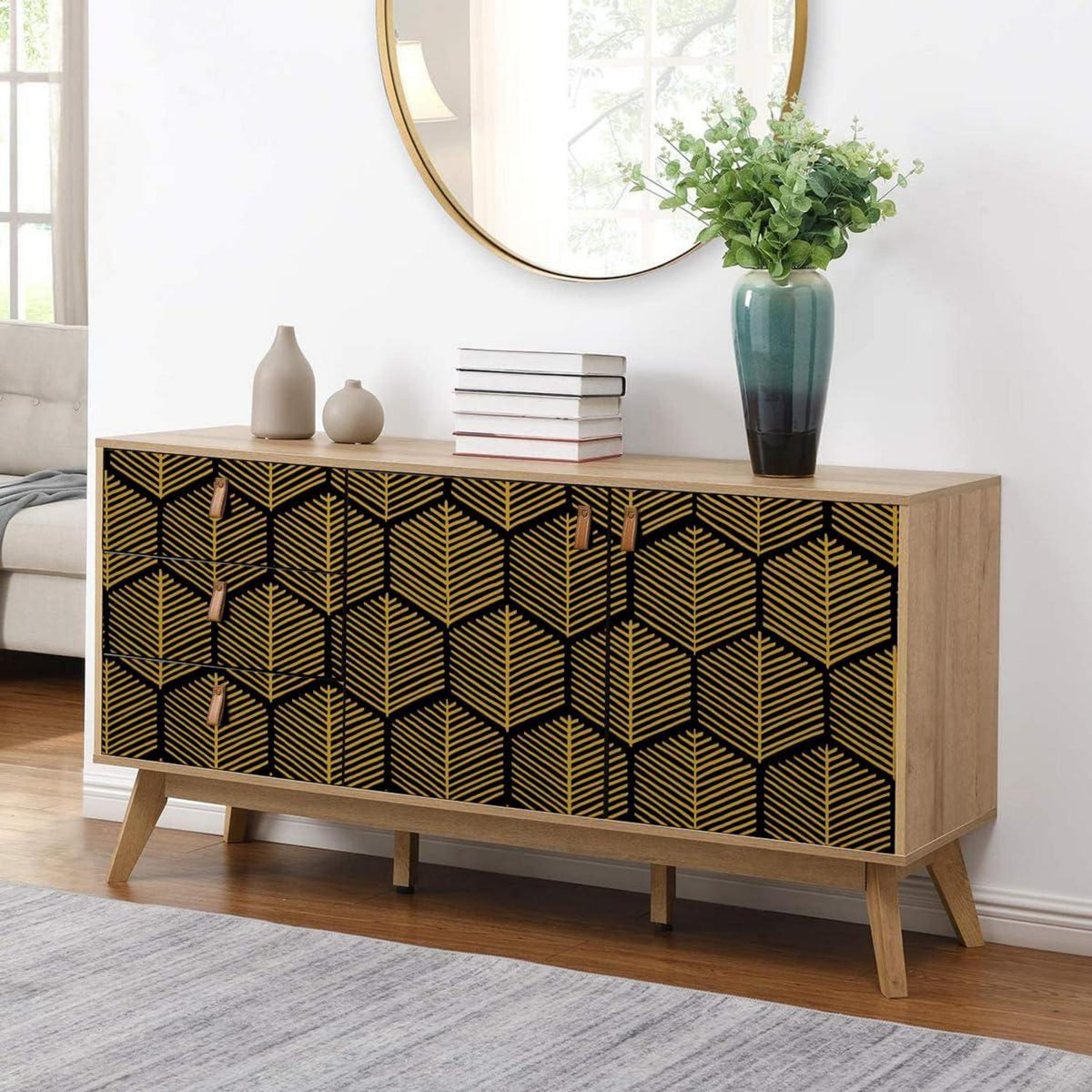 Selbstklebende Goldenes Sechseck Tapete 0.4W x 10L m wasserdicht