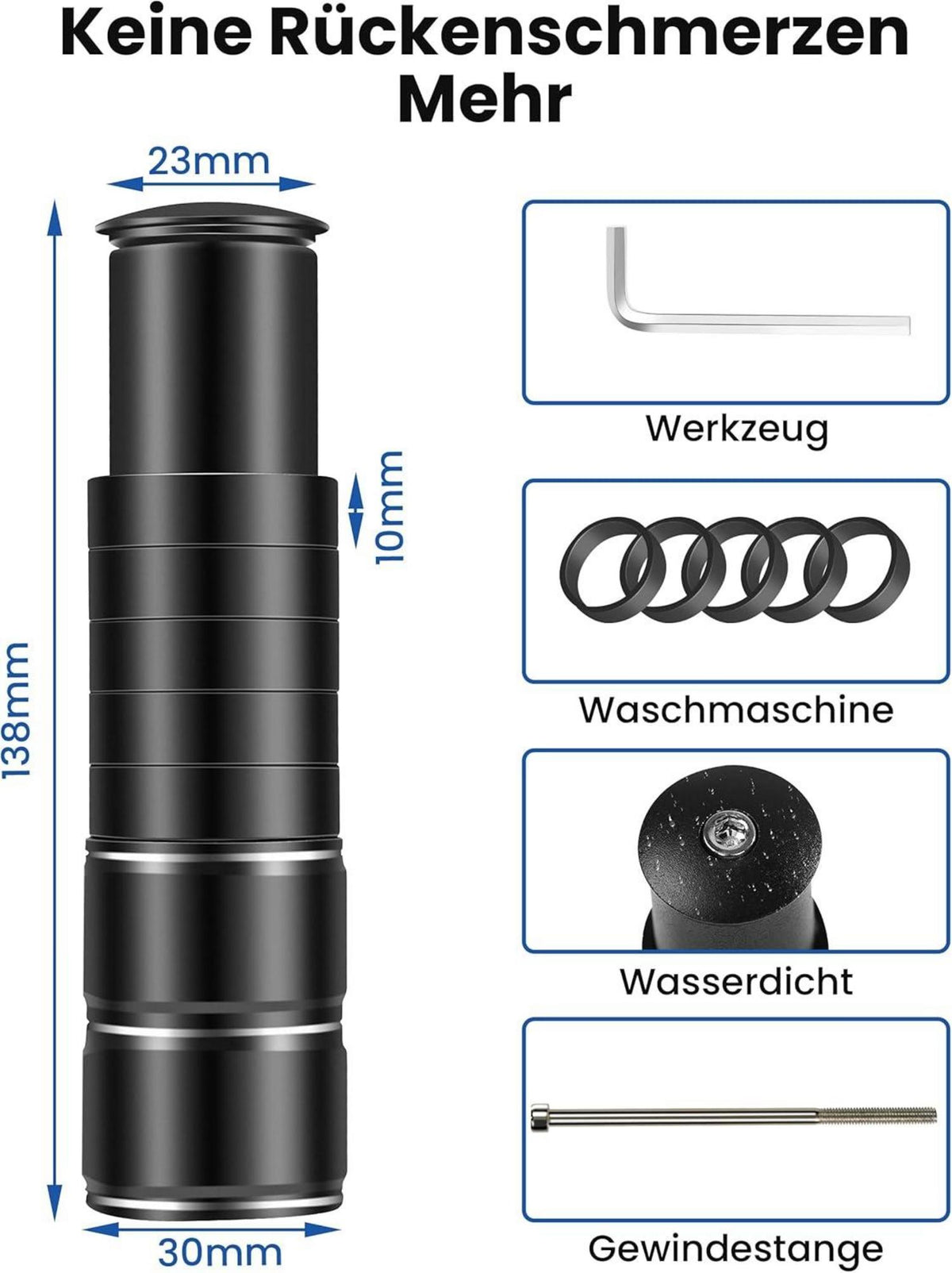 Lenkererhöhung Fahrrad Vorbau 28,6 mm Aluminium MTB Rennrad