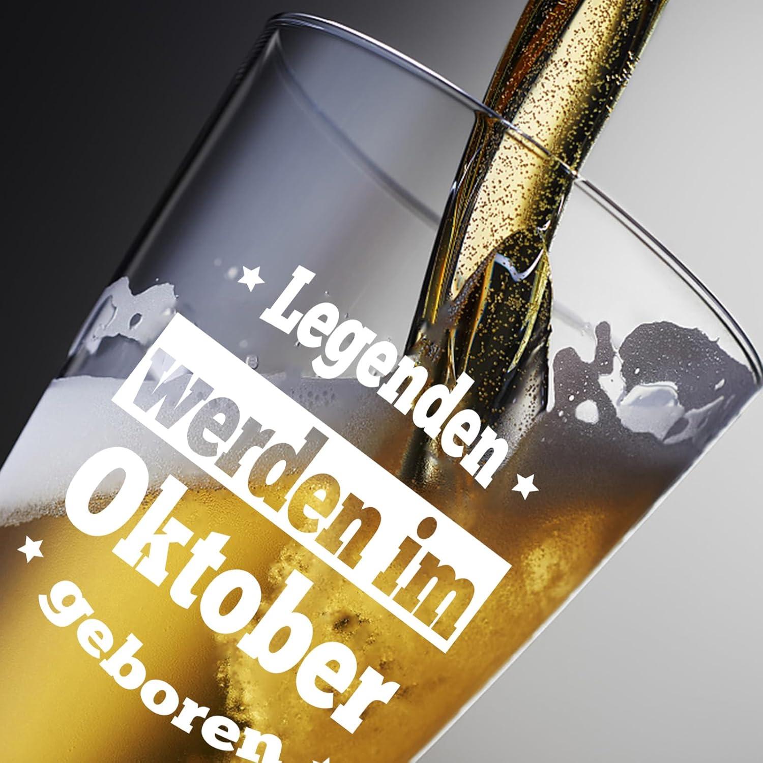 Bierglas Geschenk Männer Geburtstag Oktober Legendär 15oz