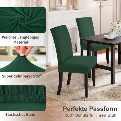 Stuhlhussen Set 4er Pack Stretch Grün