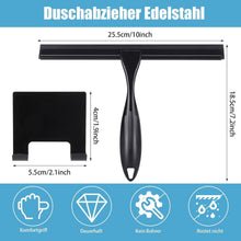 Duschabzieher Schwarz 10 Zoll Edelstahl Halterung