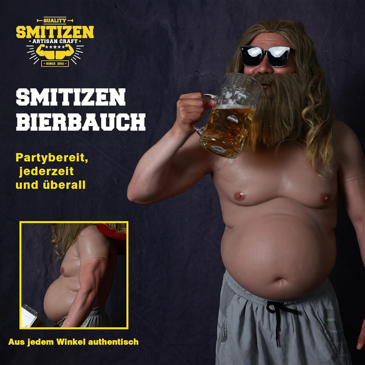 Silikon Bierbauch Fat Belly Kostüm für Herren Halloween