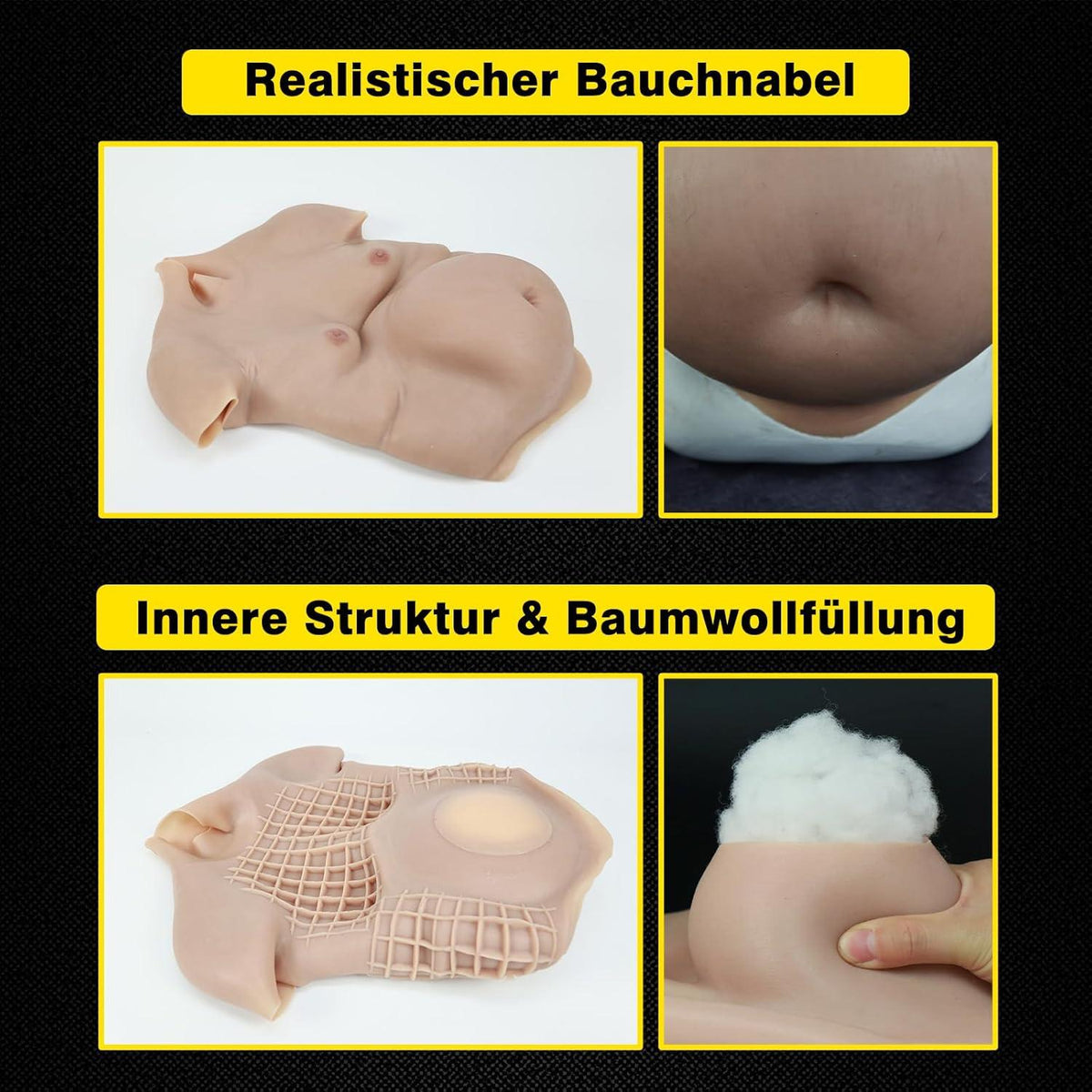 Silikon Bierbauch Fett Anzug Kostüm Herren Männer Halloween Cosplay