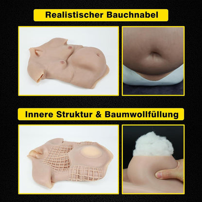 Silikon Bierbauch Fett Anzug Kostüm Herren Männer Halloween Cosplay