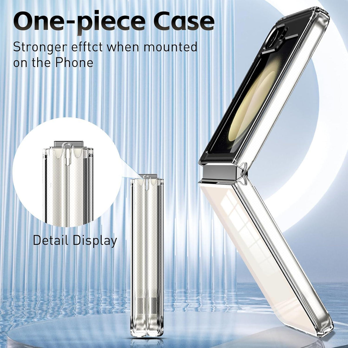 QULLOO Samsung Galaxy Z Flip 6 Case Transparent Silikon Hülle - Ultra Dünn Stoßdämpfung Anti-Kratzer - 5G Transparent