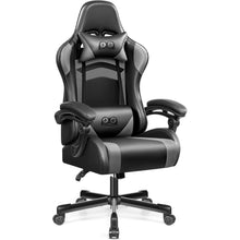 Ergonomischer Gaming Stuhl Höher Rücken Schwarzgrau mit