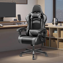 Ergonomischer Gaming Stuhl Höher Rücken Schwarzgrau mit