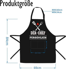 Kochschürze Herren | Lustig Schürze mit 2 Taschen