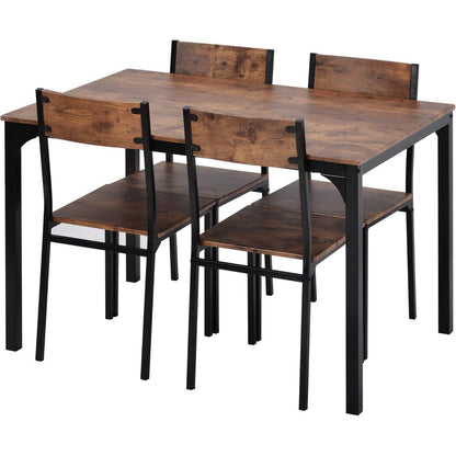 Esszimmer Set Holz & Stahl – Industrie Stil, 65x108cm