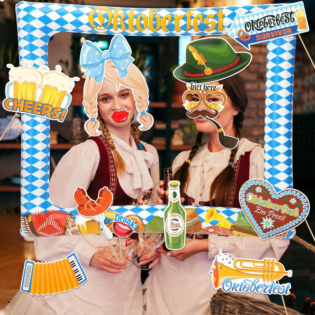 Oktoberfest Foto Requisiten Aufblasbarer Fotorahmen Party Deko