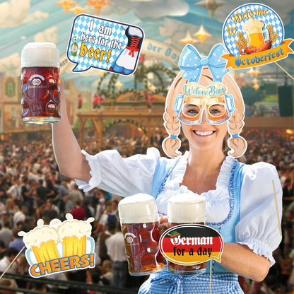 30pcs Oktoberfest Foto Requisiten + Aufblasbarer Fotorahmen