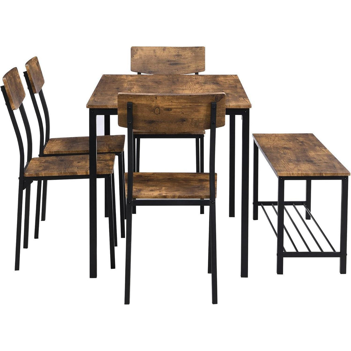 Essgruppen Holz & Stahl – Industrie Stil 70x110cm mit Sitzbank