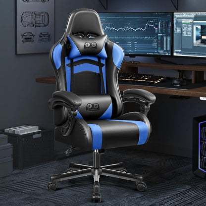 Ergonomischer Gaming Stuhl mit verstellbarer Rückenlehne & Armlehnen