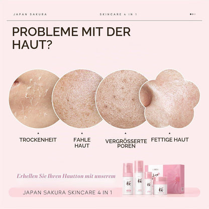 Sakura Gesichtspflege Set 4er - Feuchtigkeitspflege für Damen