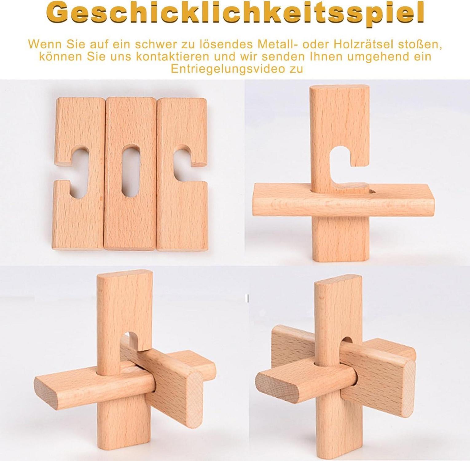 Adventskalender Knobelspiele 2024 Metall Holz 3D Puzzle Kinder