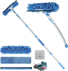 Teleskop Fensterputzer Set, 2-in-1 Reiniger 105 Zoll, Biegbarer
