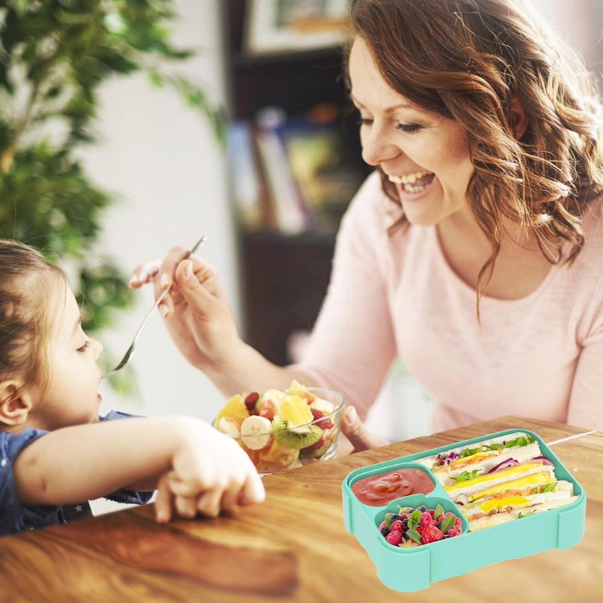 Brotdose Kinder mit Fächern 900ml Auslaufsicher Bento-Box Lunchbox