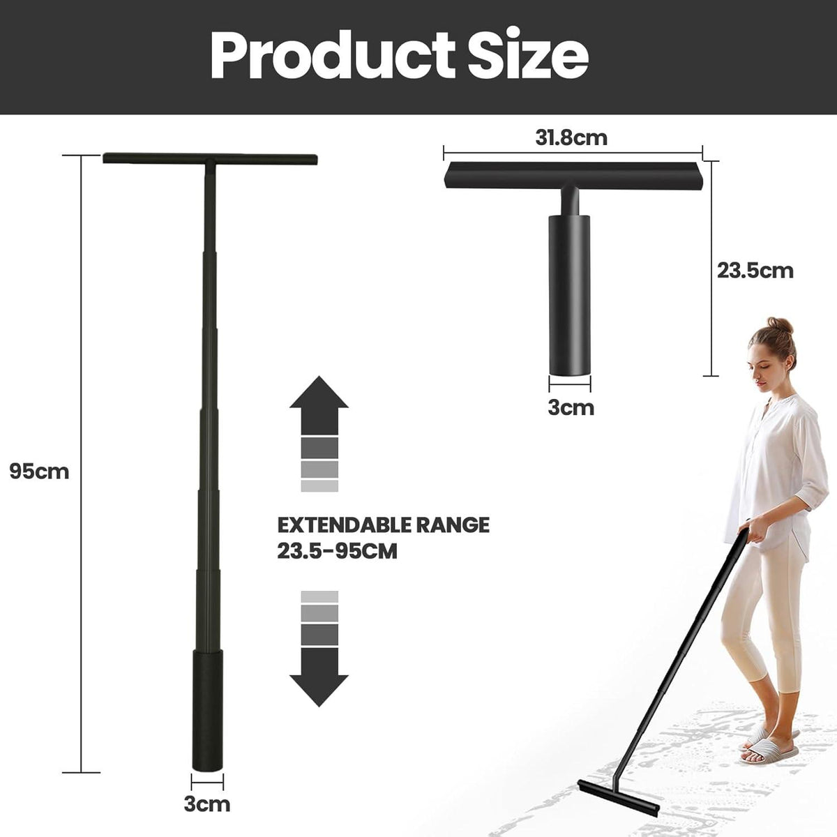 Duschabzieher Silikon 95cm Streifenfreie Abzieher Badezimmer