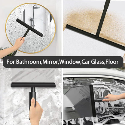 Duschabzieher Silikon-Abzieher 95cm für Dusche Fenster Schwarz