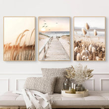 Poster Set 3er-Set Natur Strand Szenerie Wandbilder Boho Deko