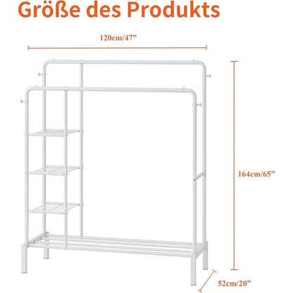 JOISCOPE Breiter Kleiderständer aus Metall 165x120cm Schwarz