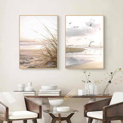 3er Poster Set Natur Strand Küsten Szenerie Wandbilder Boho Deko
