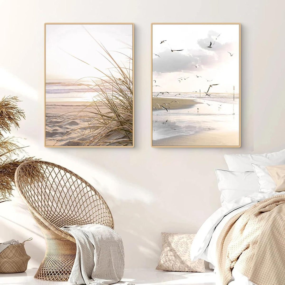 3er Poster Set Natur Strand Küsten Szenerie Wandbilder Boho Deko