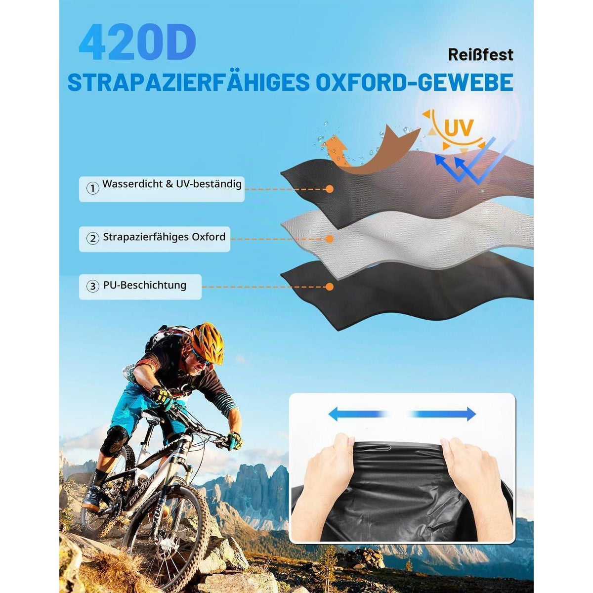 Fahrradabdeckung für 3 Räder – Wetterfest & Reißfest