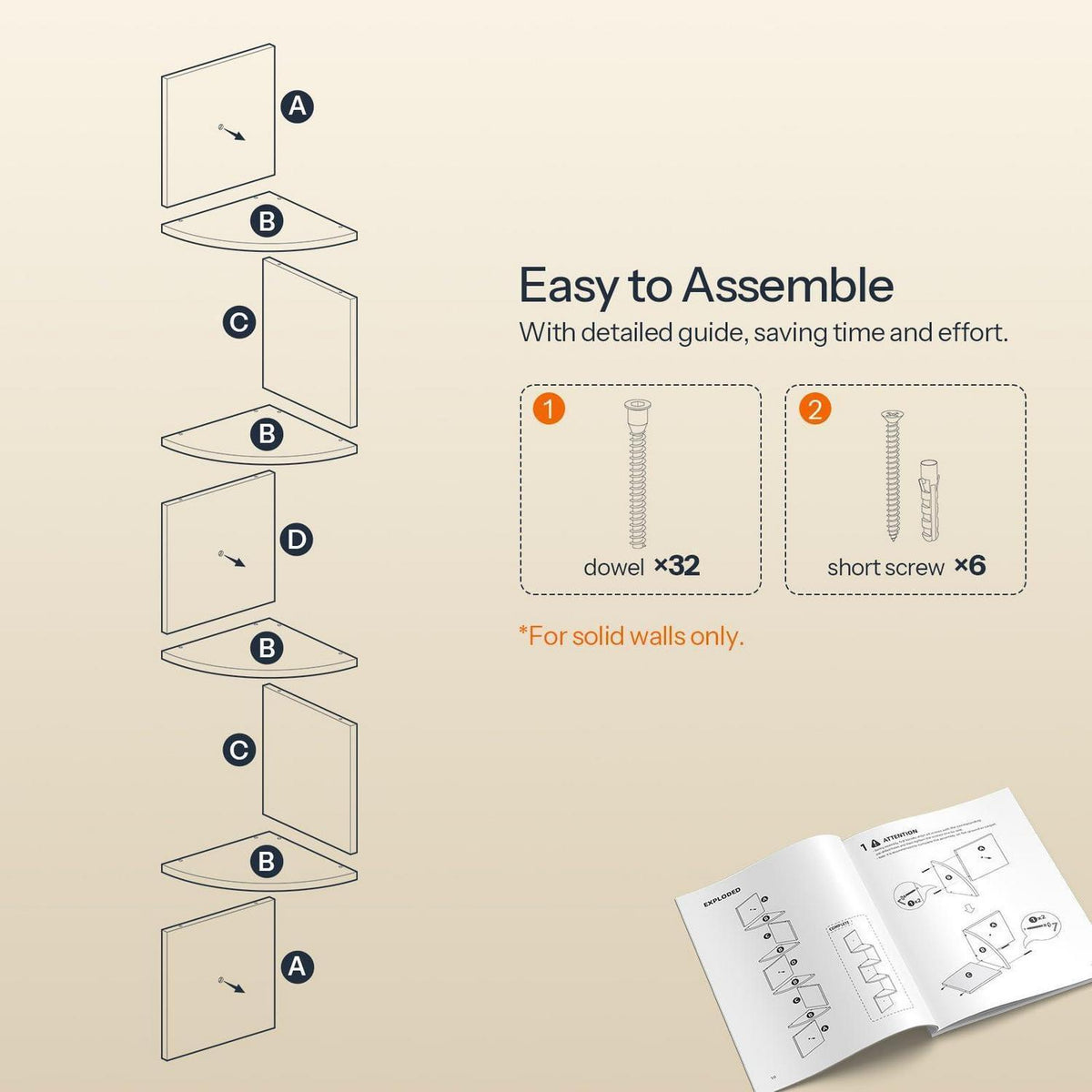 Eckregal 2er Set – Schweberegale Zickzack Design Braun