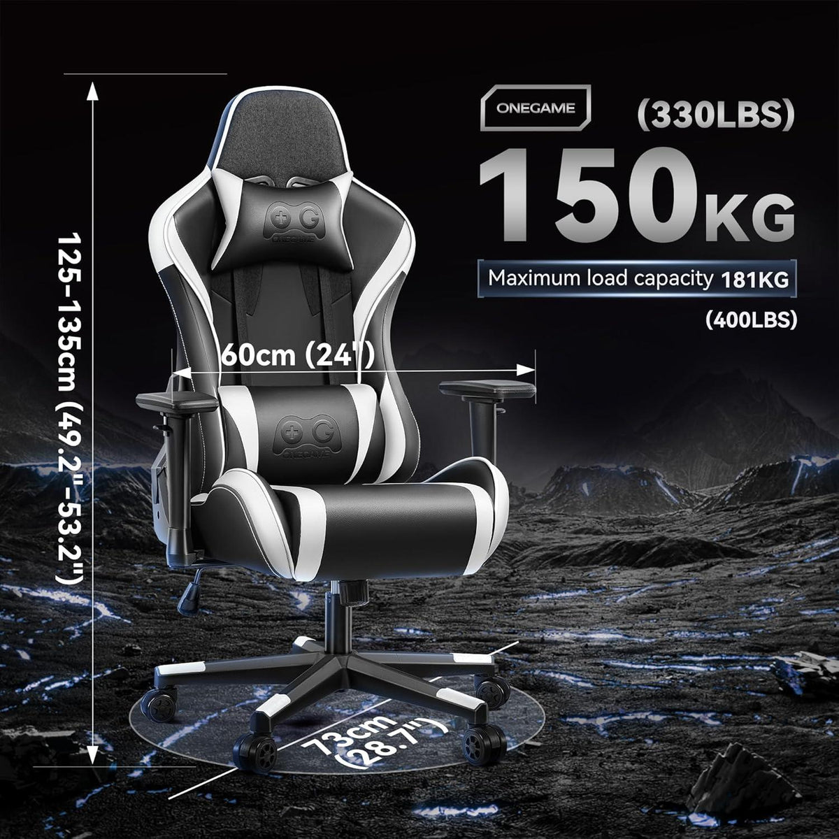 Gaming Stuhl Ergonomisch 3D Armlehnen Bürostuhl höhenverstellbar