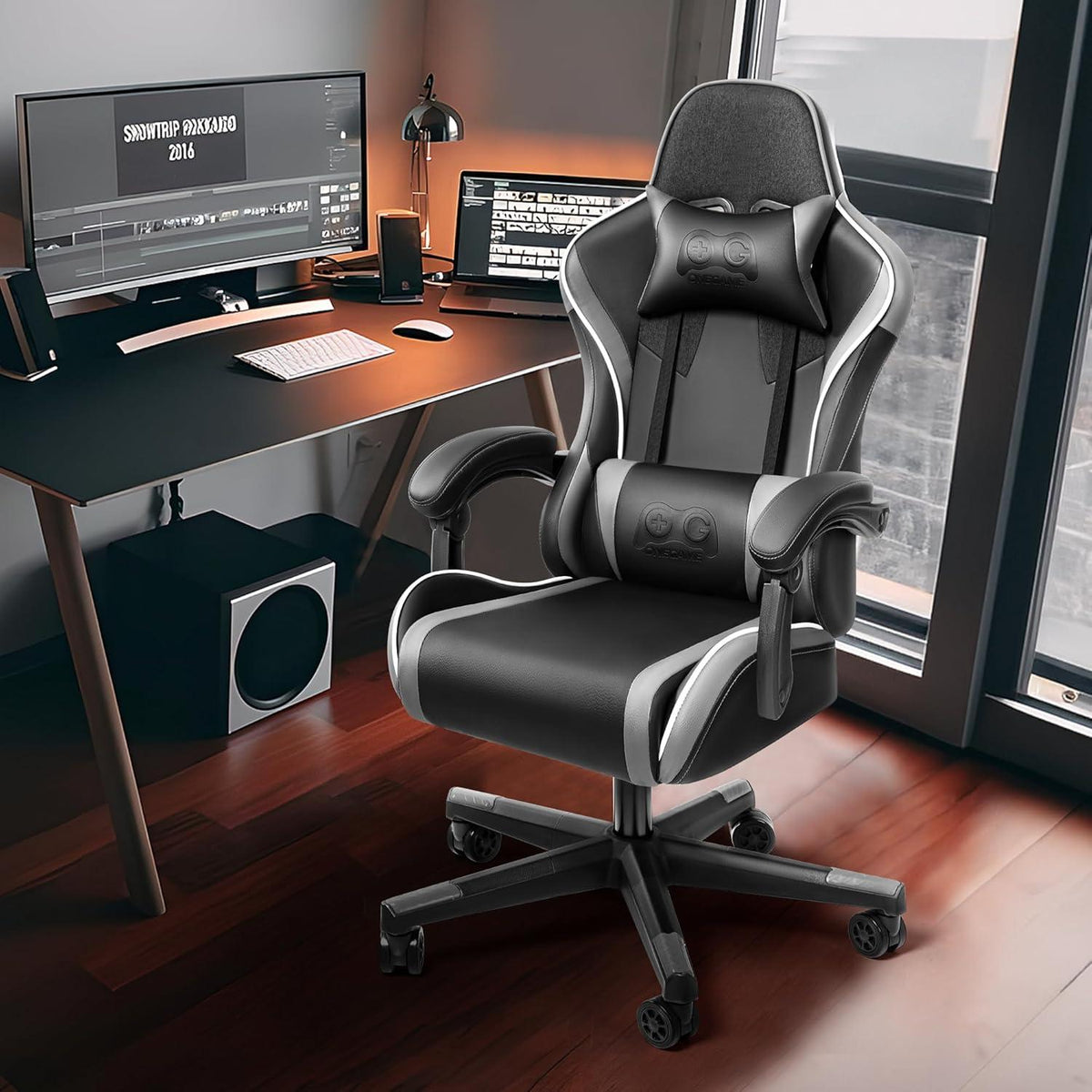 Ergonomischer Gamer Bürostuhl mit verstellbarer Rückenlehne